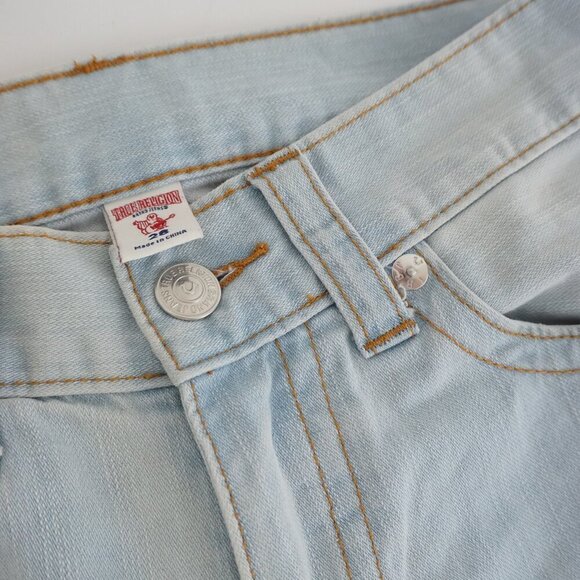True Religion World Tour Section Moto Light Wash Skinny Blue Denim Jeans 28 - Picture 9 of 16